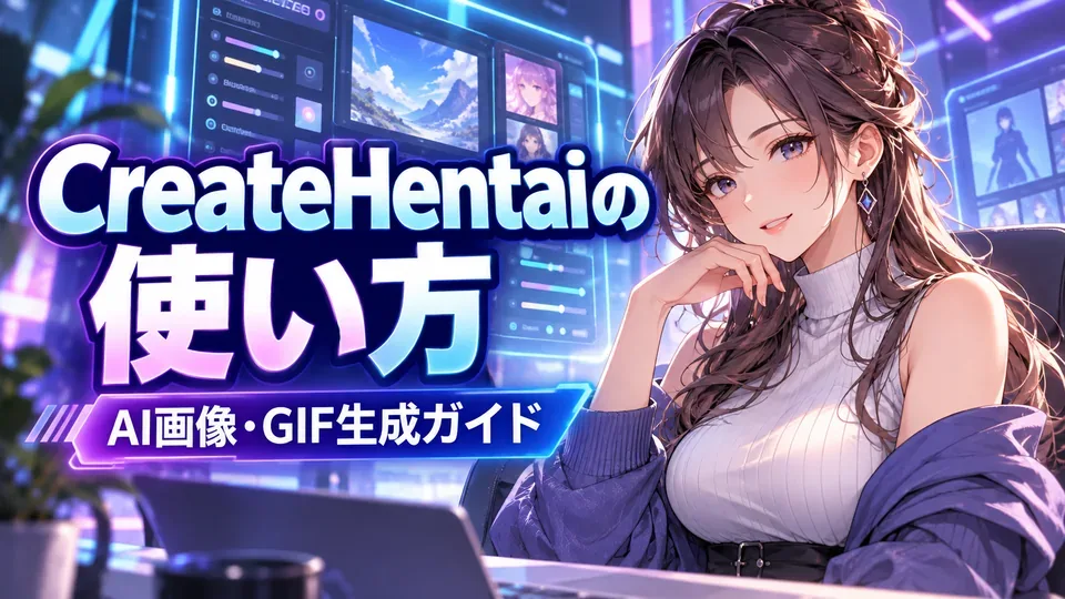 CreateHentaiの使い方とAI画像・GIF生成ガイドを紹介するアイキャッチ