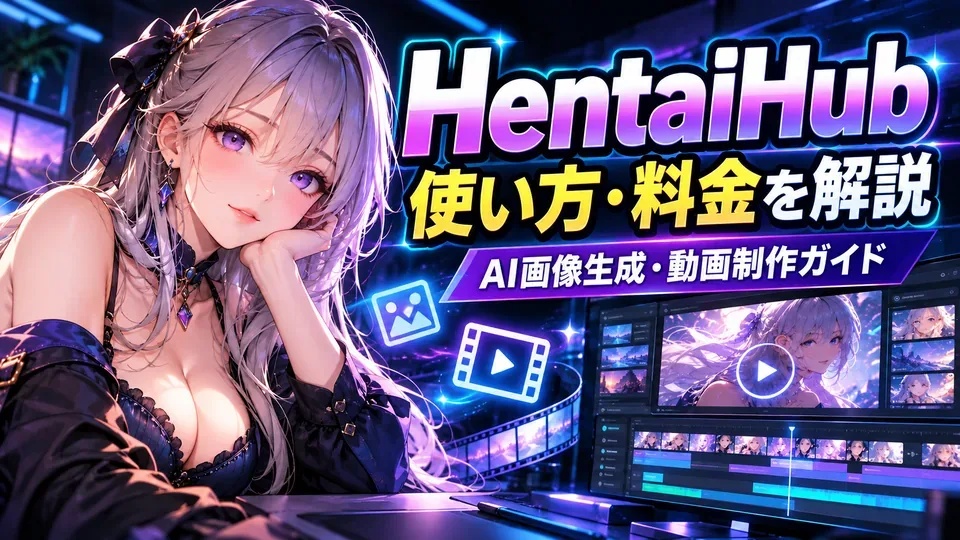 HentaiHubのAI画像生成と動画生成の使い方を表すイメージ