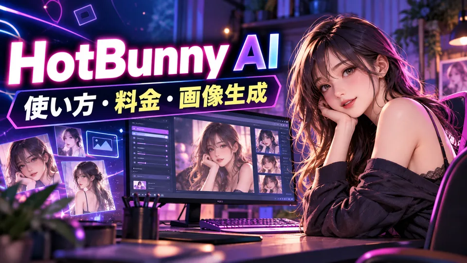 HotBunny AIの使い方と料金、AI画像生成を紹介するイメージ