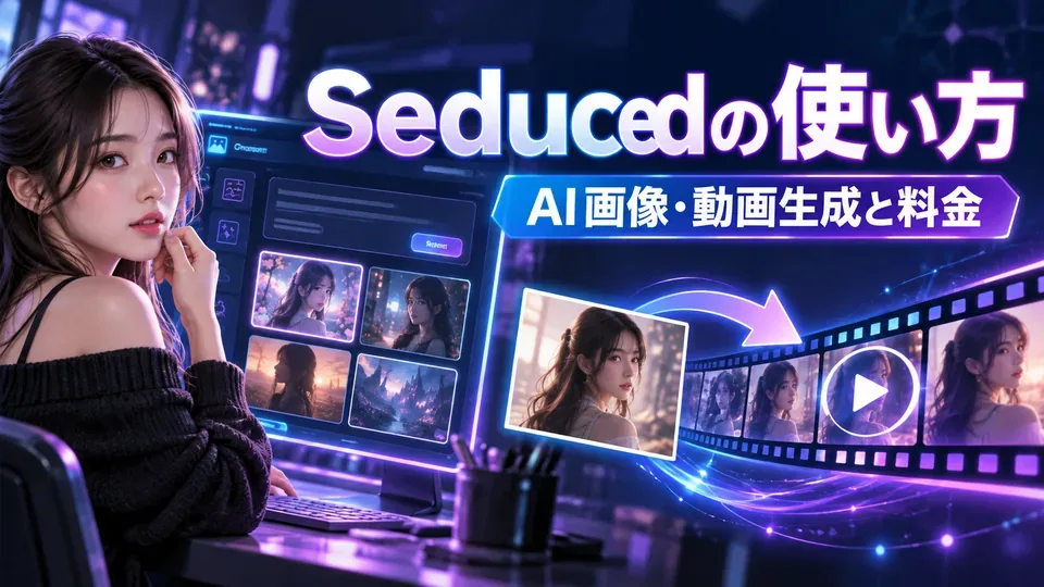 SeducedのAI画像・動画生成の使い方と料金を解説するイメージ